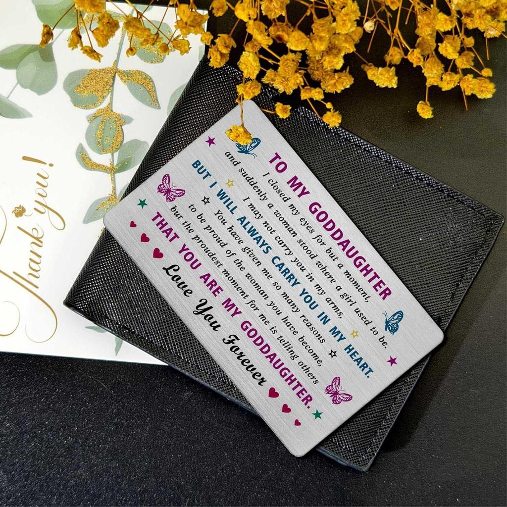 EE&YU Goddaughter Card Gifts - Goddaughter Birthday Valentines Day Gifts, I Love My Adult Goddaughter Gifts, Proud Goddaughter Present