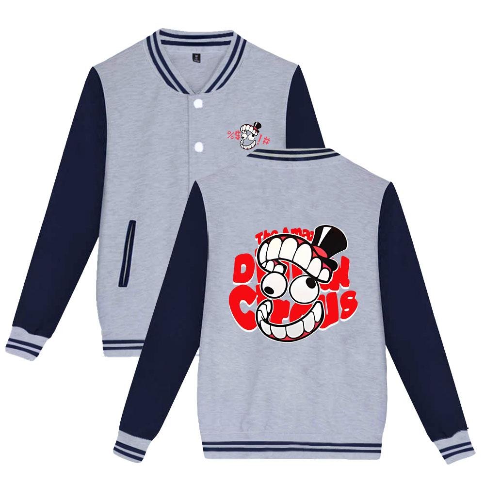 Nya Dam Herrjackor Bomberjacka The Amazing Digital Circus Anime Basebolljacka Oversize Hip Hop Ytterkläder för College Par Kläder Anpassad