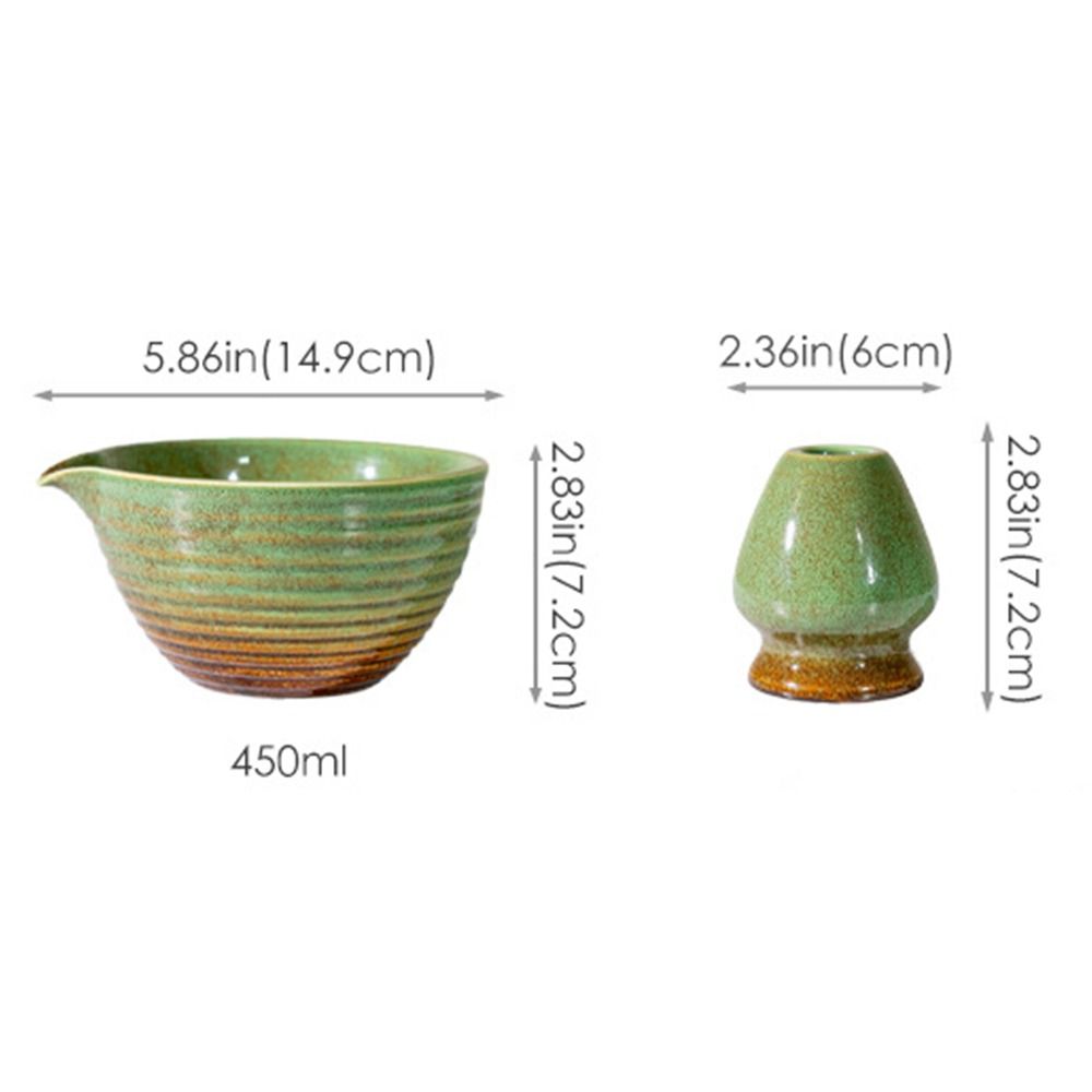 Portable Ceramic Matcha Bowl Smooth Kiln Discoloration Matcha Whisk Stand Tea Ceremony Tool for Tea Set Accessories