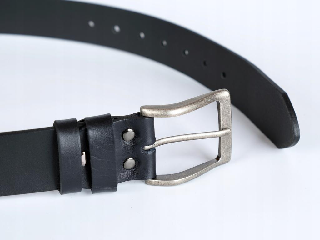 Wild DźINS men's leather belt black genuine grain leather Size 125 cm
