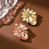 Rhinestone Flower Stud Earrings: Trendy Exaggerated Style, Versatile Luxury Fashion Ear Accessories