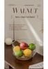 Erhöhte Glas-Obstschale mit Holzsockel - Süßigkeitenschale & Dessertteller