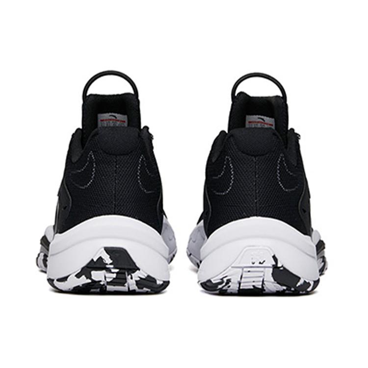 Anta Hear Wave 3 Slip Resistant Abrasion Resistant Low Top Basketball Shoes Men's Black White 112131608-3