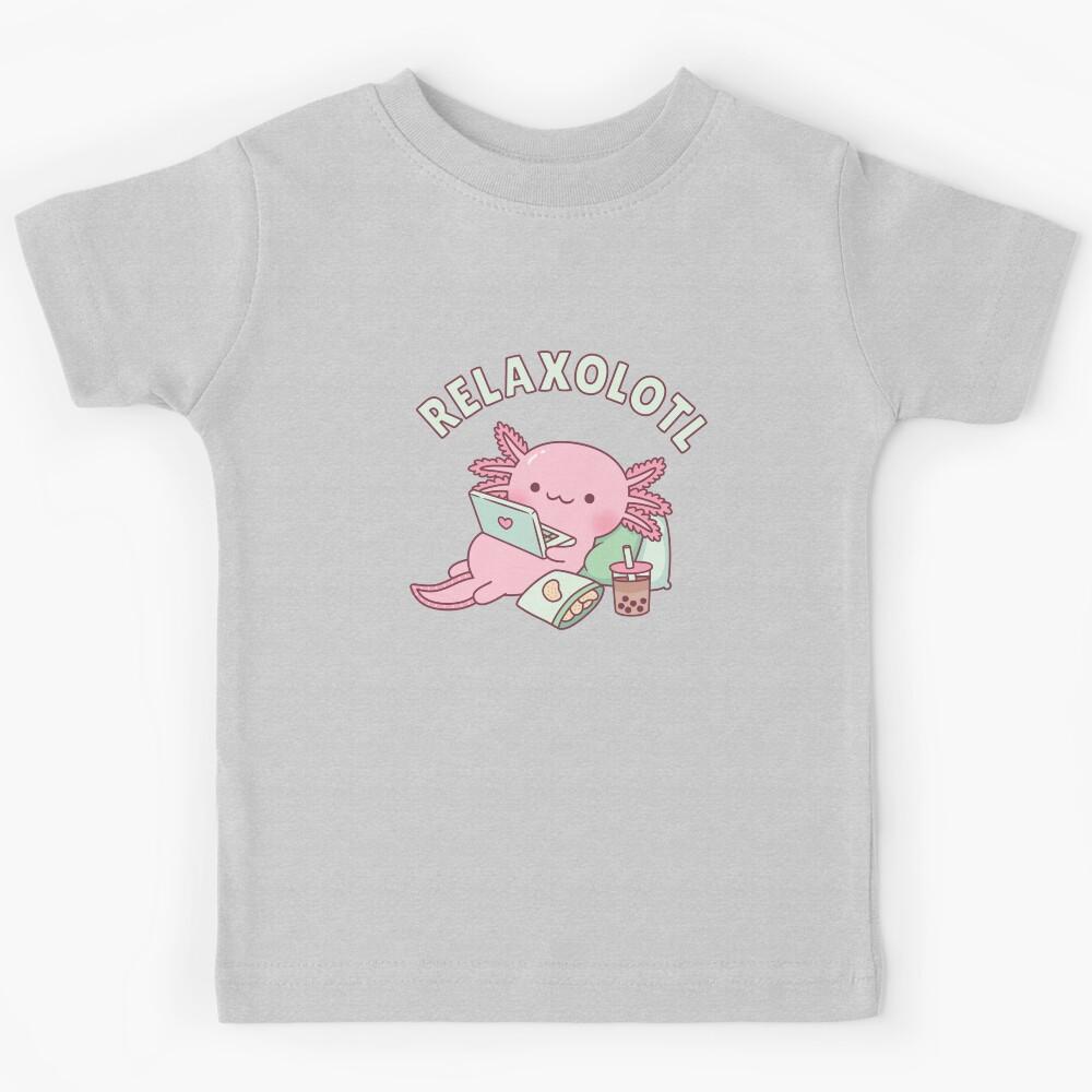 Cute Relax A Lot Axolotl Funny Pun Kids T-Shirt 140
