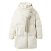 Sancai 2025 Winter Scarf Collar Loose Mid-length 90% White Duck Down Jacket