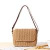 Borsa da Spiaggia Intrecciata in Paglia Fashi per Donna Borse a Mano all'Uncinetto in Rafia Borsa a Tracolla con Patta Busta Estiva Portafoglio Borsa a Tracolla in Rattan