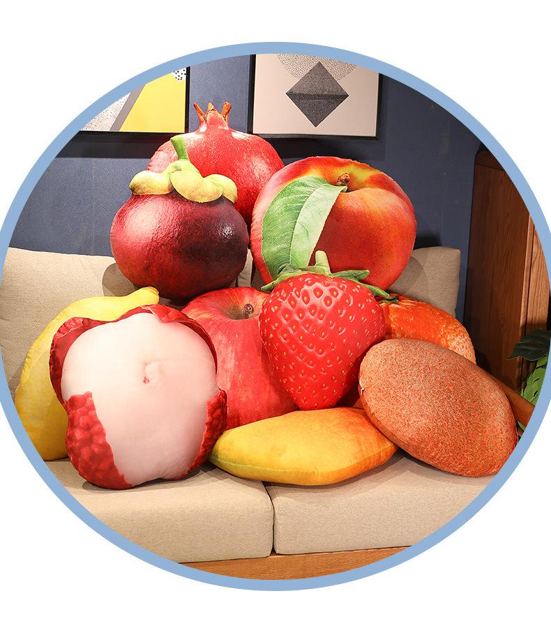 3D Fruit Plush Toy Cushion - Creative Cute Lumbar Pillow for Office & Photo Studio Decor