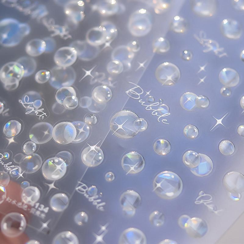 Dream Summer Shell Light Bubble Nail Sticker Love Mangxing Versatile Relief Thin And Tough Nail Back Adhesive
