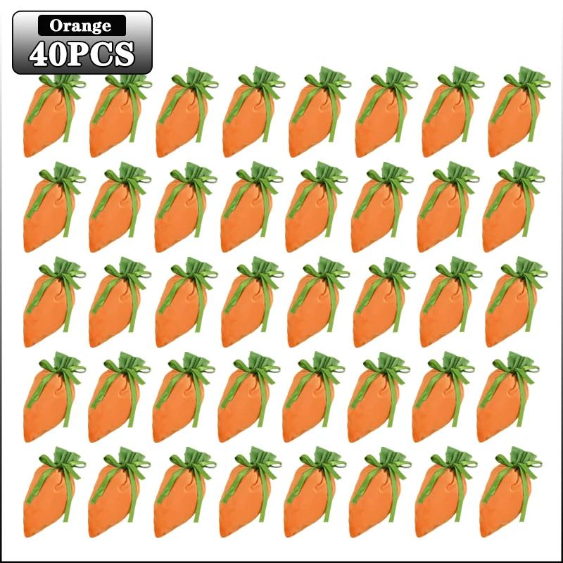 Easter Carrot Gift Bags Polyester Candy Packaging for Holiday Gifts Storage Decoration Easter Candy Bags Easter Decorations