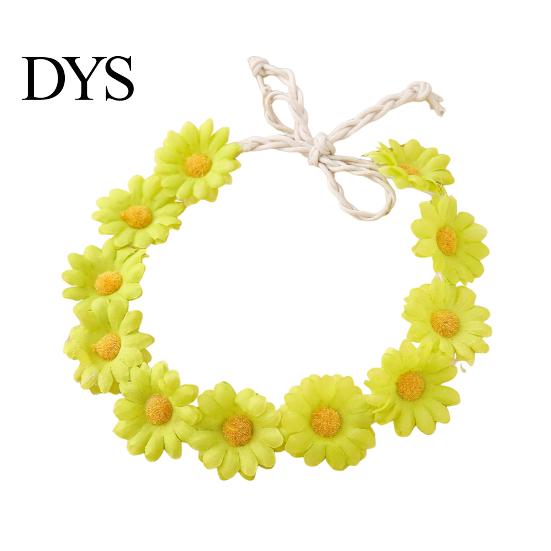 Children Stage Performance Headband Daisy/Sunflower Wreath for Women Girls, Adjustable Floral Crown Cute Macaron Color Flower Beach Vacation