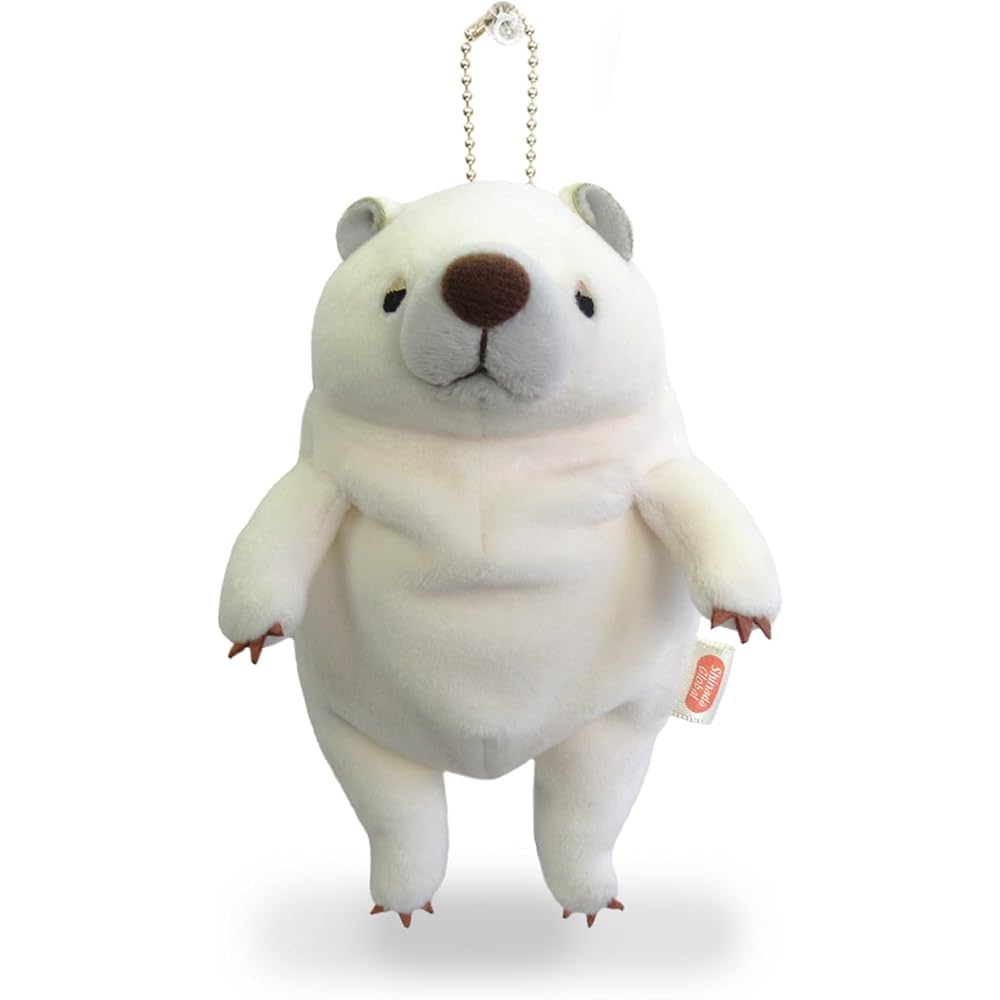 Shinada Global Mochi Series Mochikuma White Mini Plush Toy Bear 7x5x14cm Animal MOKU-0088W