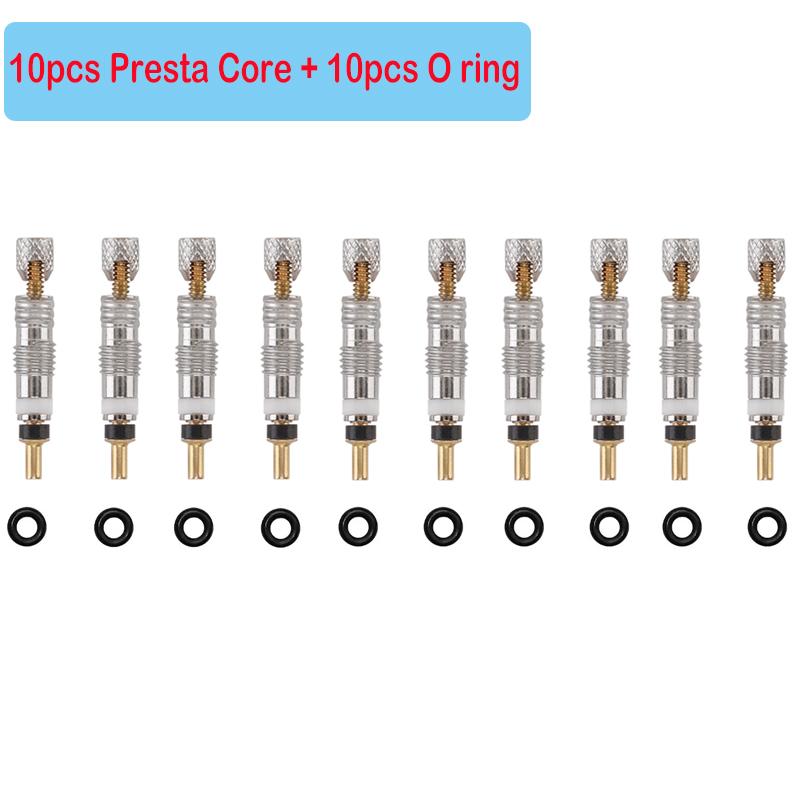 Bicycle Presta Valve Core Brass FV Nozzle Replacement MTB Road Bike Tubeless Core Remover Tool Alloy Tire Valve Caps Optional Valve Stems 1