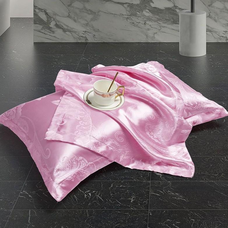 European Satin Jacquard Pillowcase - Soft, High-End Tribute Cover for Adults, 48×74cm