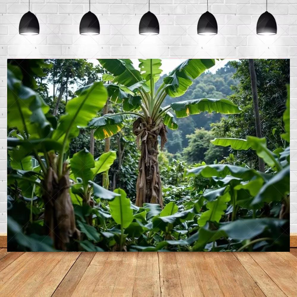 Tropical Rainforest Photography Backdrop Forest Jungle Green Tree Background Natural Scenery Party Decoration Photo Studio Prop