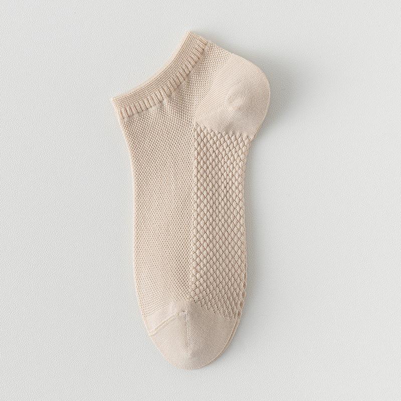 Damskie niskie skarpetki siateczkowe do masażu - Antybakteryjne, odporne na zapachy, cienkie skarpetki do kostki na wiosnę/lato, wszechstronny jednolity kolor do sportu.