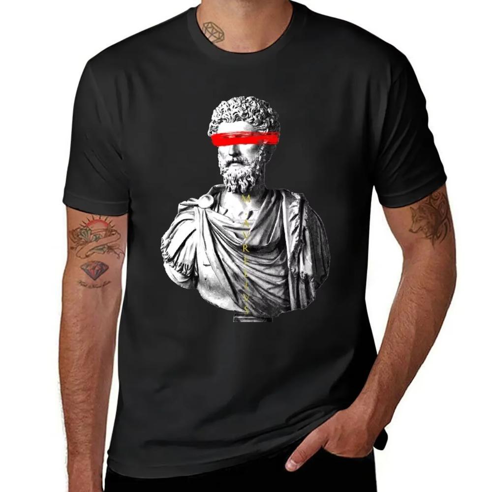 

Marcus Aurelius T-Shirt sweat graphics mens big and tall t shirts S чёрный