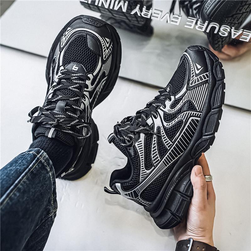 Men's shoes platform dad shoes men's summer new mesh breathable casual shoes sports running shoes platform heightening shoes