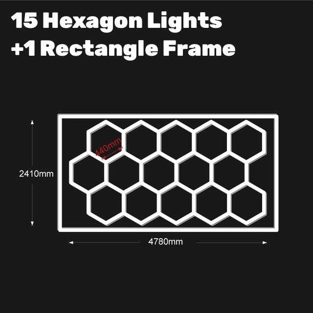 Hexagon LED Car Garage Light Assemble Ceiling Honeycomb Workshop Tube Lamp Auto Washingroom Repair Warehouse Lighting AC110/220V