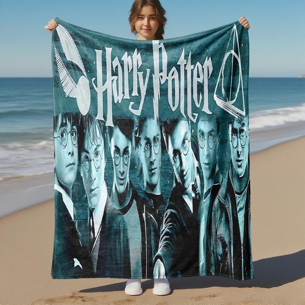 1pc Harry Potter Deathly Hallows Outdoor Flannel Throw Blanket All Season Soft Warmth,Home Decor 1031084