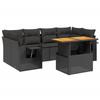 VidaXL Garden Lounge Set with Cushions 7 Pcs, Patio Sofas, Patio Furniture Set, Outdoor Furniture, Black 3271650