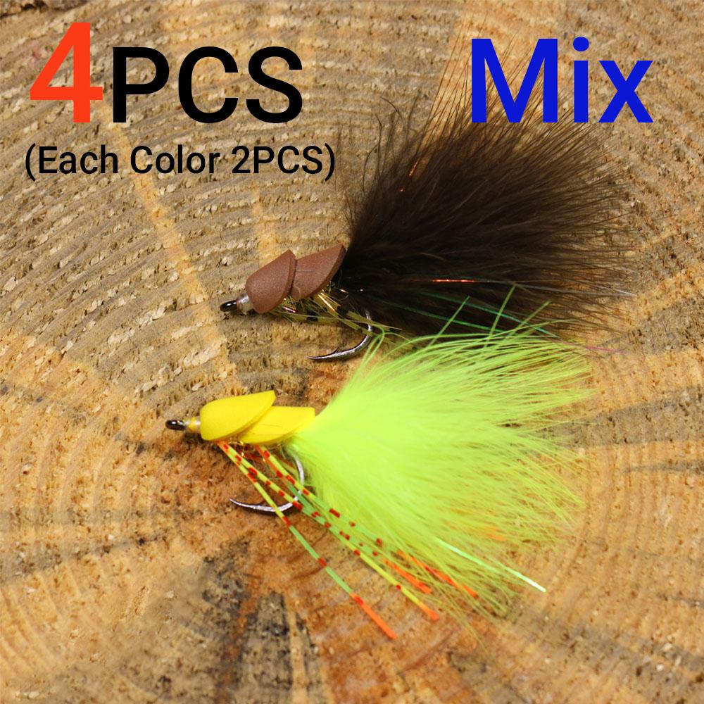 

4 шт. Поверхностная приманка Лягушка Муха Без сорняков Окунь Щука Змееголов Рыболовная приманка, Реалистичные резиновые ножки Поверхностный поппер для пресноводной нахлыстовой рыбалки