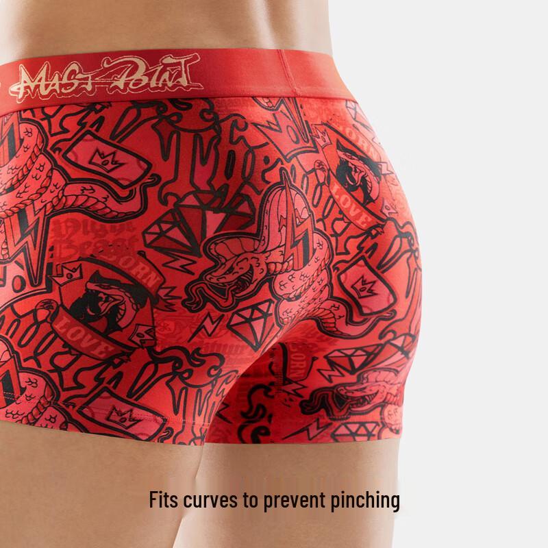 Men's Red Year of the Snake Cotton Antibacterial Boxer Briefs Gift Set