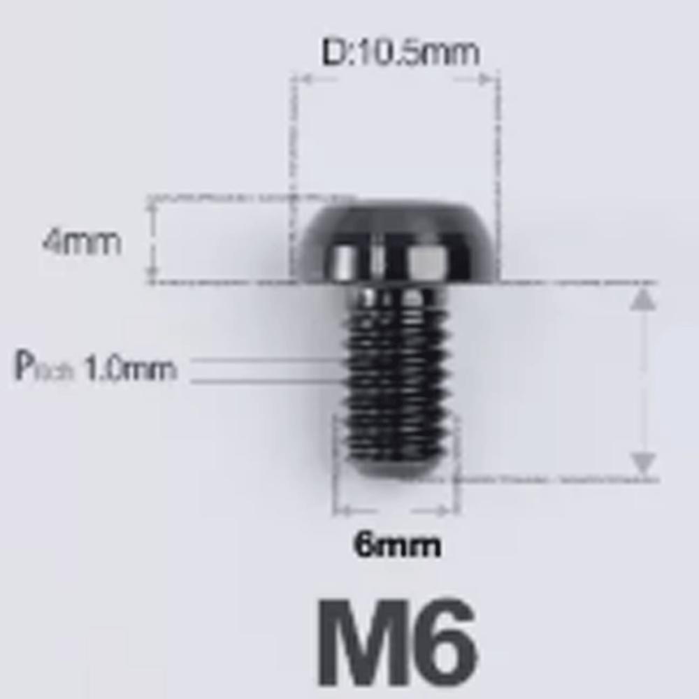 Multiple Color M6 P1mm X6/8/10/12/14/16/18/20/25/30/35mm GR5 TC4 Titanium Alloy Screw Bolt T30 Torx Mushroom Head For Bike