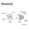 Musiclily 6.35mm Mono Jack To Phone Jack for Electric Guitar/Bass, Black