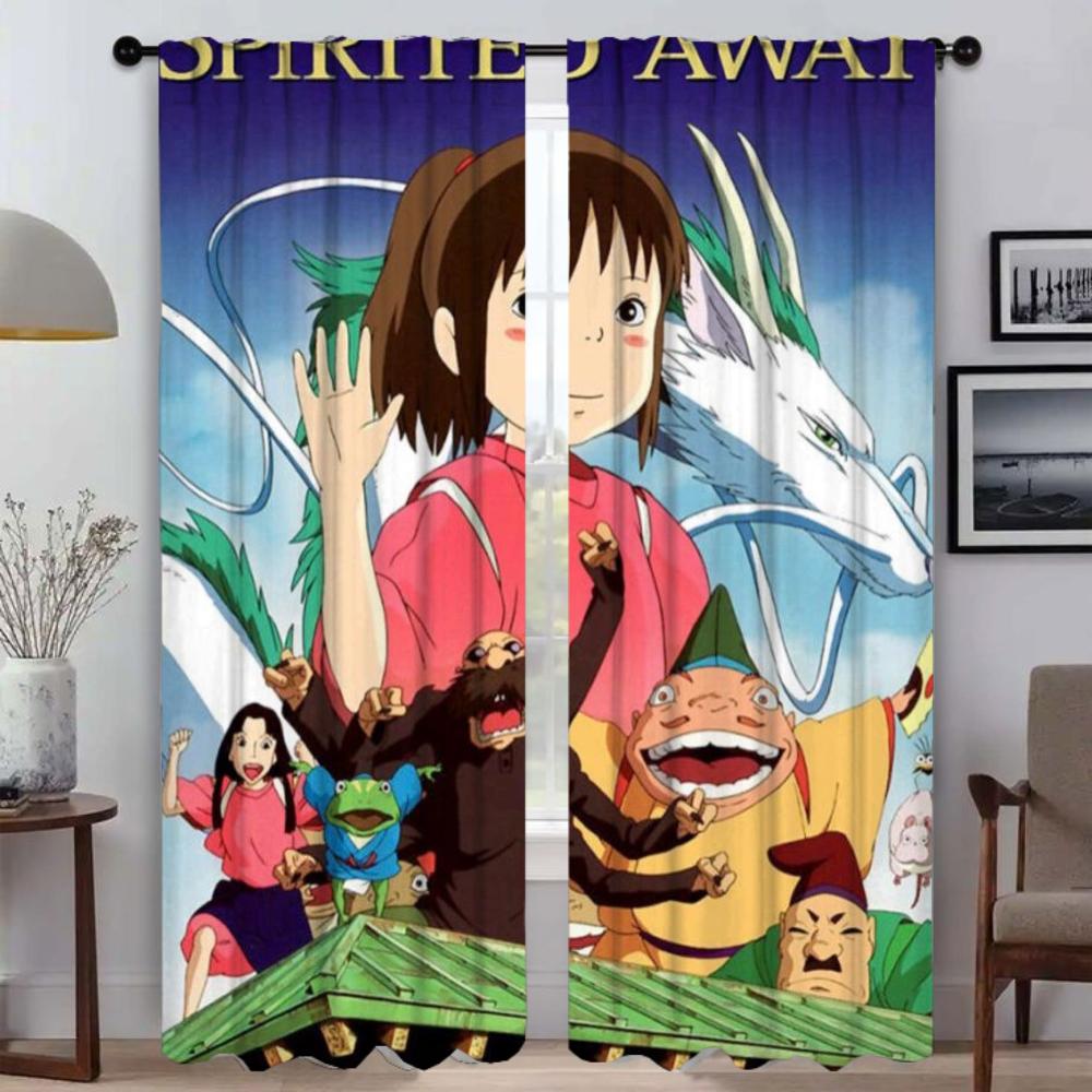 

Элегантные шторы для комнаты, 2 шт., занавески для окон Spiriteds Away, тюль для перегородок в спальне, шторы для домашнего интерьера, шторы для гостиной W60xH90cmx2pcs-CL