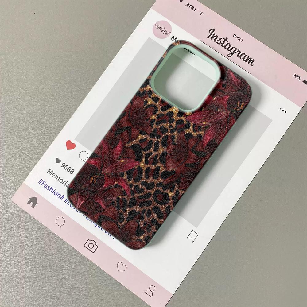 Sexy leopard print flowers Phone Case Suitable For IPhone 17 Pro Max Air 16 15 Plus 14 13 12 11 Case Cover For IPhone 16 Plus iphone 13 ProMax