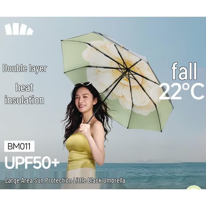 Beneunder UV Protection Double-Layer Three-Fold Sun & Rain Umbrella