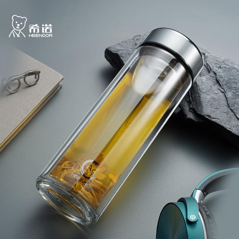 Sinuo XN-1938 Antibacterial Double-Layer Glass Tea Tumbler