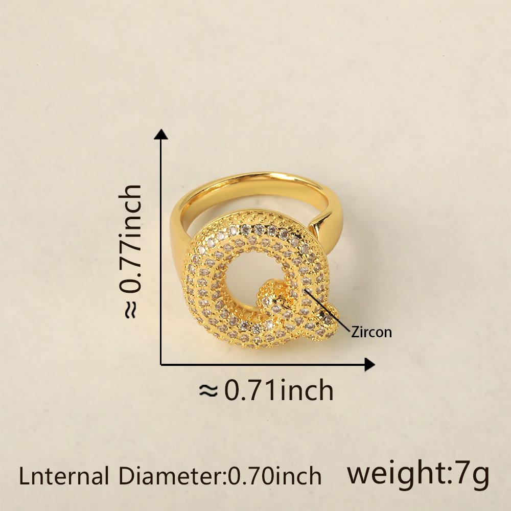 26 Letter Open-Ended Zircon Ring INS Minimalist Series Gift For Friends