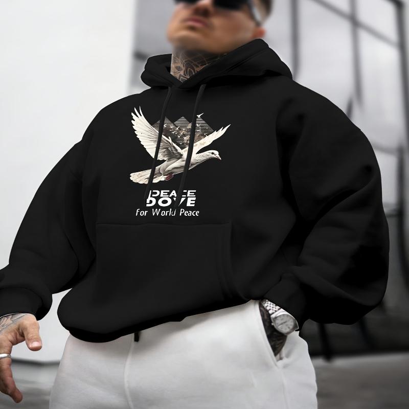 

Men s Oversized Hooded Sweatshirt, Drop Shoulder & Slouchy, Great for Street Fashion XXL чорний