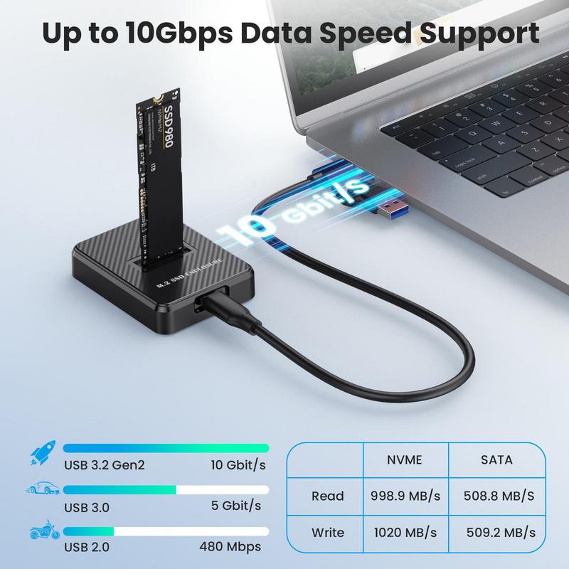 HDD Dock SSD Dock Reader 10Gbps USB3.2 SSD Storage Device Docking Station For PC Laptop Tablet For Data Transfer And Backup
