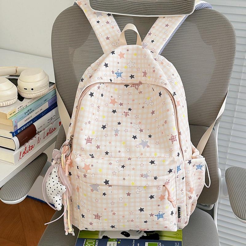 Schoolbag new schoolbag female junior high school student star printing Korean version niche ins backpack Mori college student computer bag