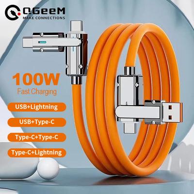 120W4 In 1 Multi-function Mobile Phone Data Cable PD Fast Charging Cable Charger for Huawei Xiaomi iPhone