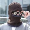 Men's Winter Knitted Hat & Balaclava with Velvet Lining, Windproof & Warm, Ear Protection Cycling Gear