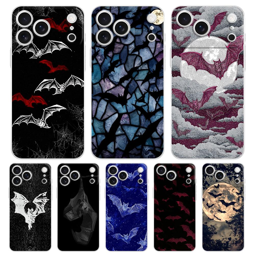 Weiche Handyhülle für iPhone 17 Air 16E 16 11 15 14 Pro MAX 12 13 7 8 Plus SE Osterhülle Schutz Goth Vampir Fledermaus Tier
