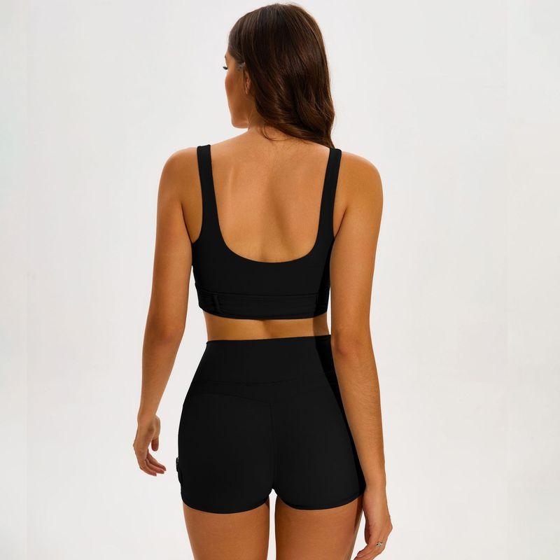 

Fashion Locomotive Style Fitness Suit Women s Bubble Wrap Push up Sports Bra Sexy Yoga Clothes Bra Shorts Two-piece Set Black Suit M