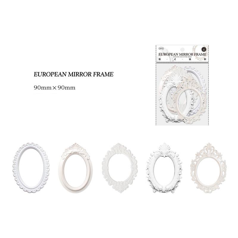 Romantic Encounter Series Relief Collage Card Retro Hollowed-out Photo Frame Planner Photo Decoration Base Material