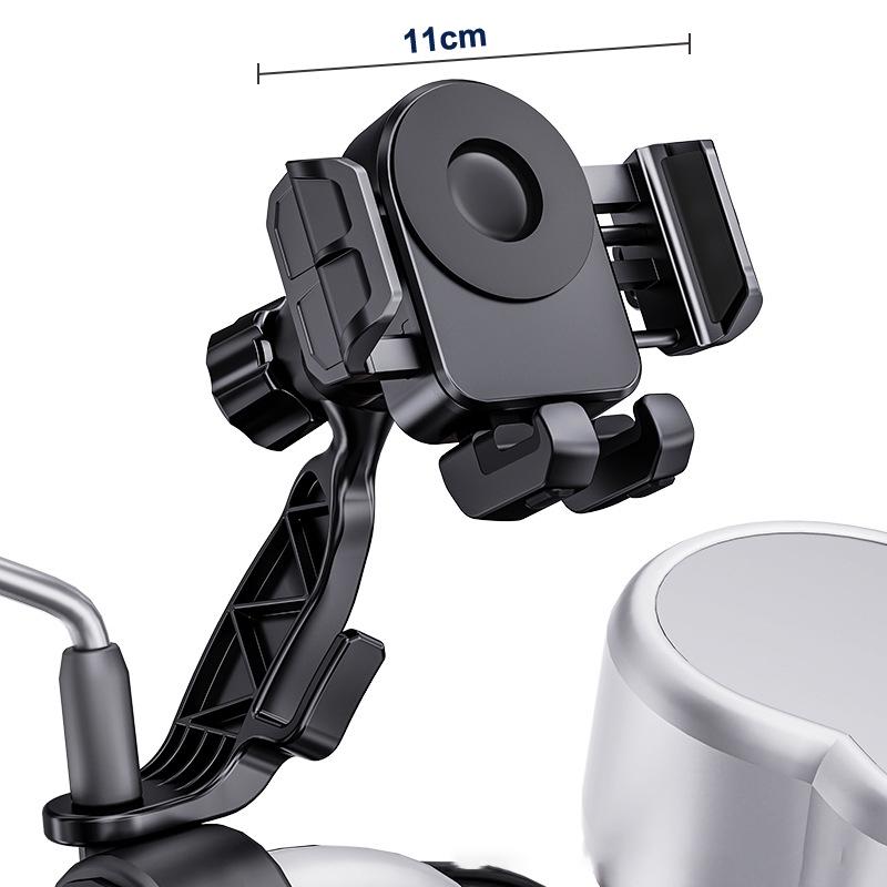1Pc Motorcycles Phone Holder 360° Rotation Mobile Phone Navigation Bracket Outdoor Riding Shockproof Bike Navigation Bracket