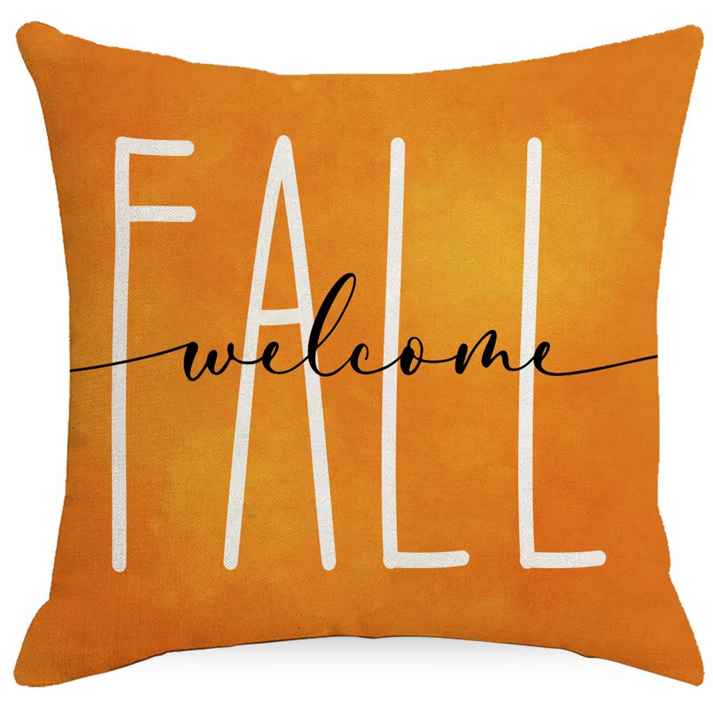 New Autumn Harvest Pumpkin Pillow Case Living Room Sofa Cushion Linen Maple Leaf Home Pillow