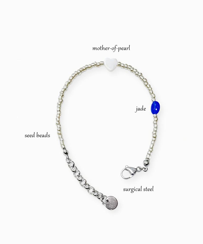 Runds Point Gemstone Bracelet (Silver)