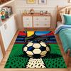 "Soccer Match Kickoff Illustration" Patterned carpet, suitable as a non slip play mat for the living room and bedroom sofa
