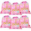 1/6/12Pcs Unicorn Drawstring Bag Kids Girls Unicorn Birthday Party Favors Supplies Candy Gift Packaging School Storage Backpacks