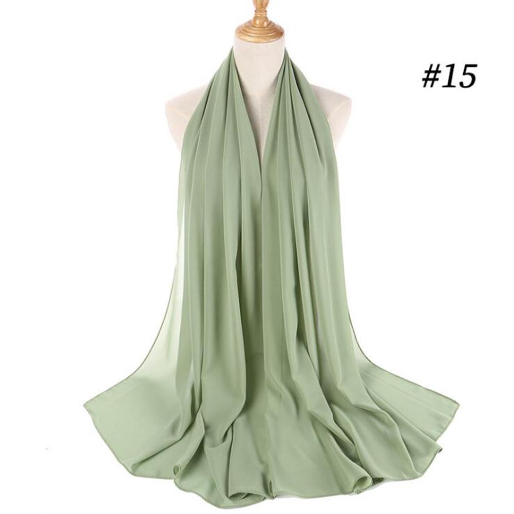 Solid Color Bubble Chiffon Muslim Hijab Wrap Shawl Scarf 70*175CM