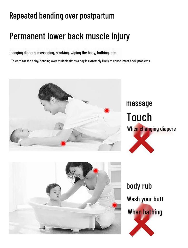 Babybadewanne & Wickeltisch-Set mit erhöhtem Ständer und Trockengestell