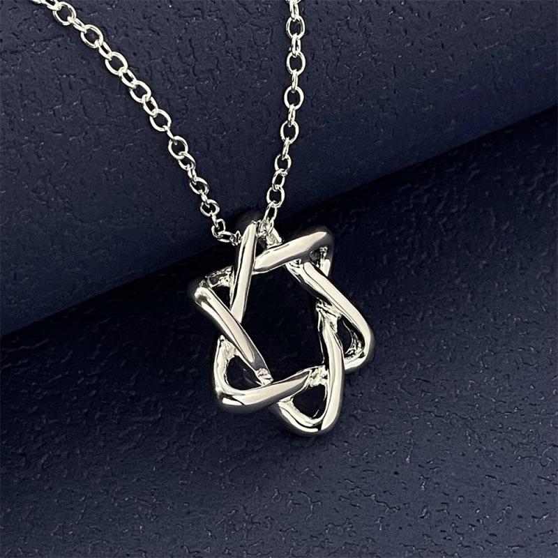 925 Silver Necklace 45CM Six-pointed Star Pendant Necklace for Women Simple Fashion Necklace Anniversary Jewelry Gift