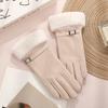 Plush Winter Gloves Touchable Screen Skiing Gloves New Full Finger Gloves  Women